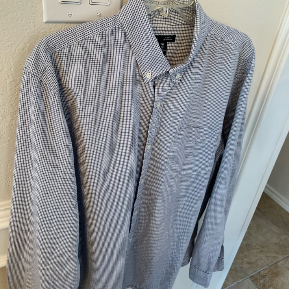 Gap Blue Small Plaid Button Down Long Sleeves Men… - image 2